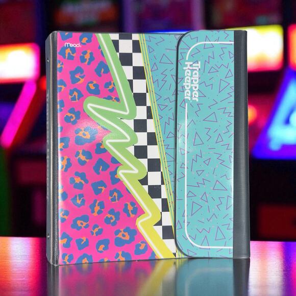Mead Trapper Keeper Retro Abstract 80s 90s Geometric Neon Binder 2022 Edition - Picture 1 of 16